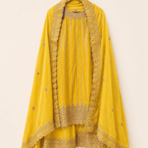Sunshine Yellow Handcrafted Embroidered Suit Set