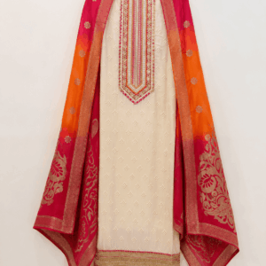 Noor Ivory Ombre Dupatta Suit Set