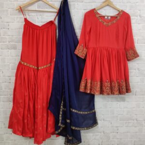 Tangerine Noor Handcrafted Sharara Set