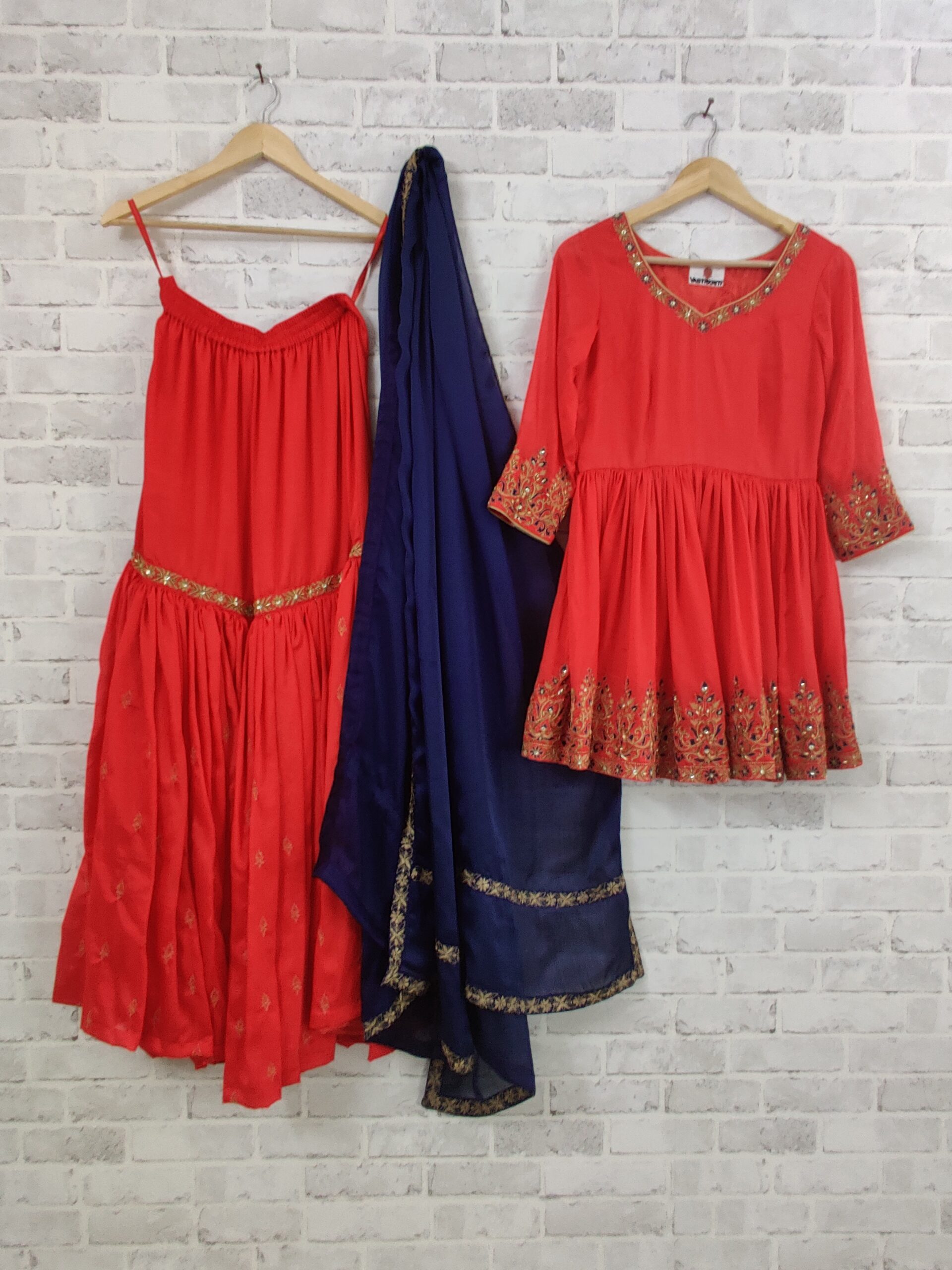 Tangerine Noor Handcrafted Sharara Set